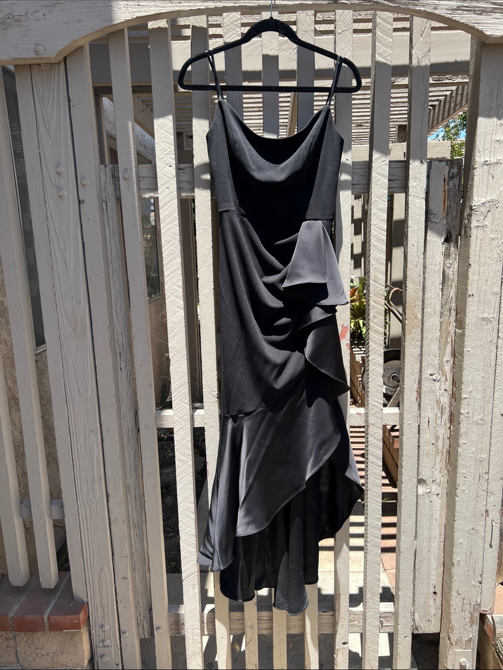 Betsy & Adam Black sleeveless formal body-con high/low‎ dress size 10 - Picture 2 of 14